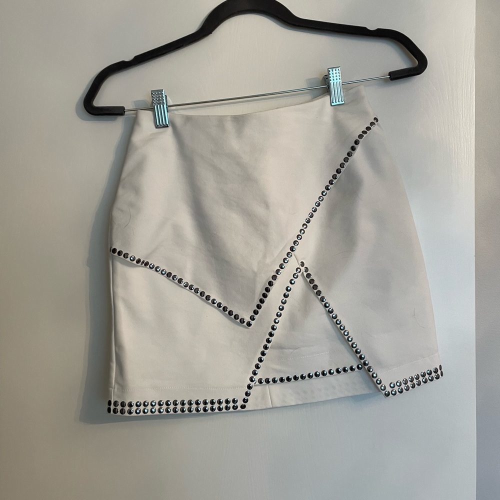 White mini skirt